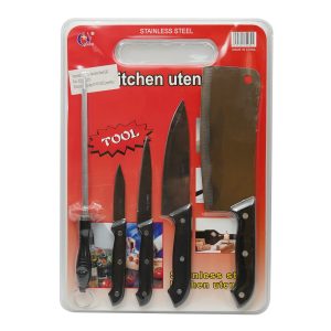 Set cuchillos con tabla de picar de plástico PE005